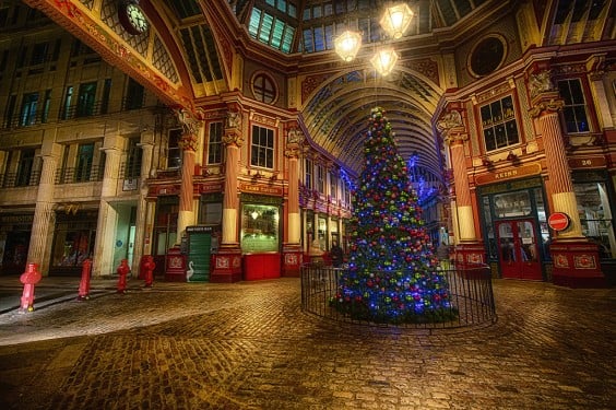 Mercado de Leadenhall en Londres en Navidad