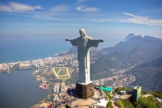 Vista desde o Cristo Redentor no Rio de Janeiro, Brasil