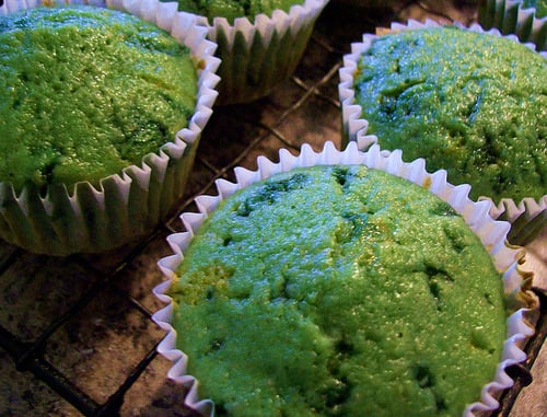 green slime cupcakes