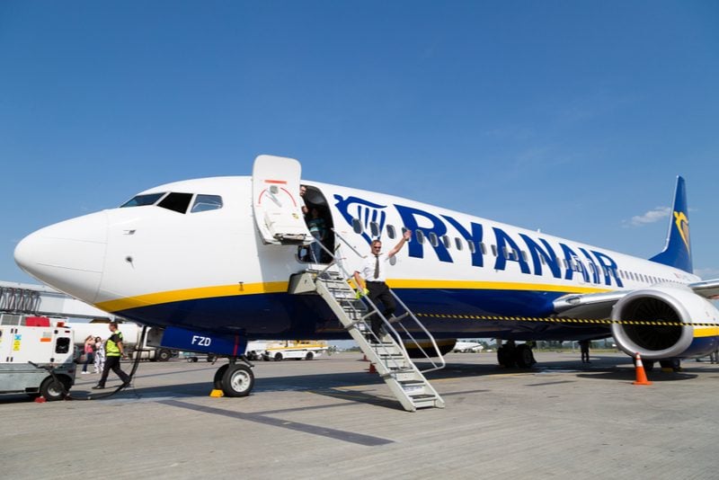 Ryanair plane on the runway