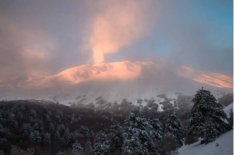 Mountain Etna, Sicily in winter