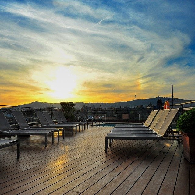 sunset rooftop view from hotel 1898