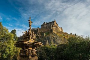 edinburgh castle from below castle rock