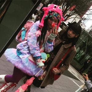 two girls dressed up in harajuku tokyo