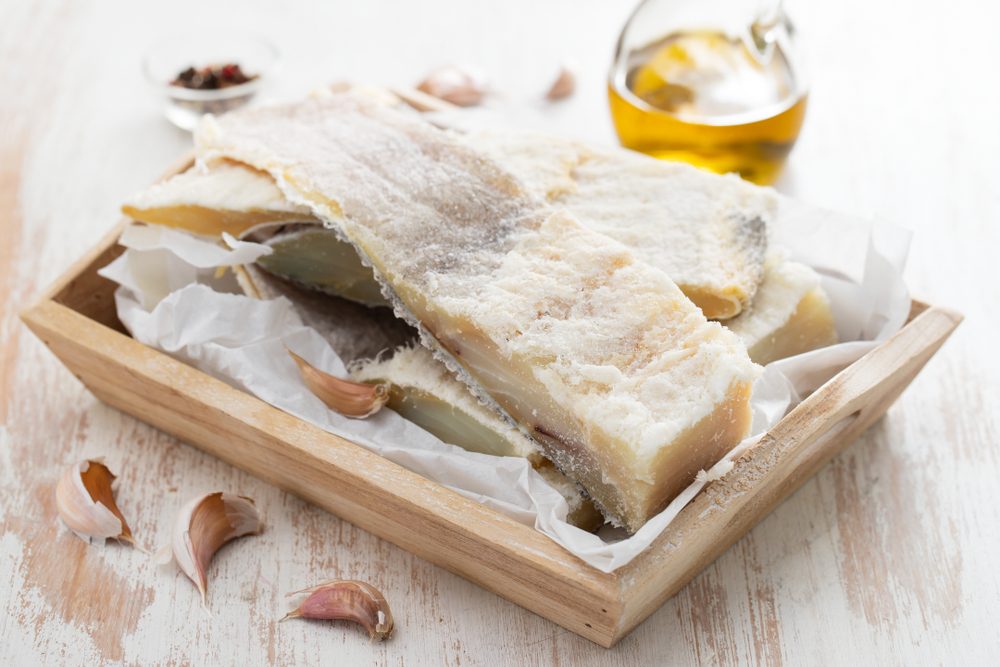 Salted codfish, popular ingredient in Portuguese cuisine