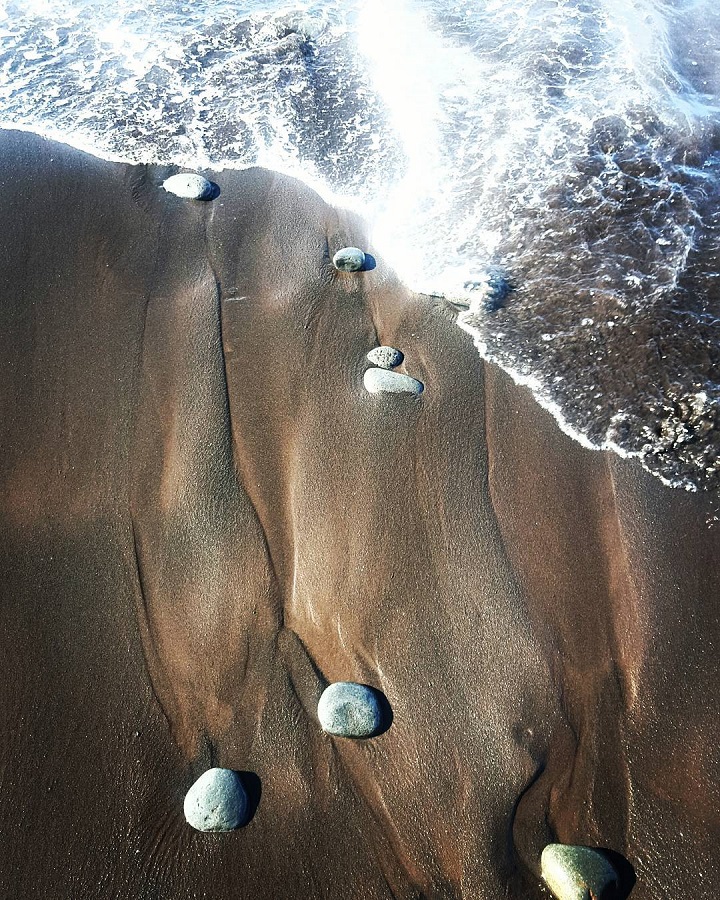 Praia Formosa with black sand in Madeira Island, Portugal