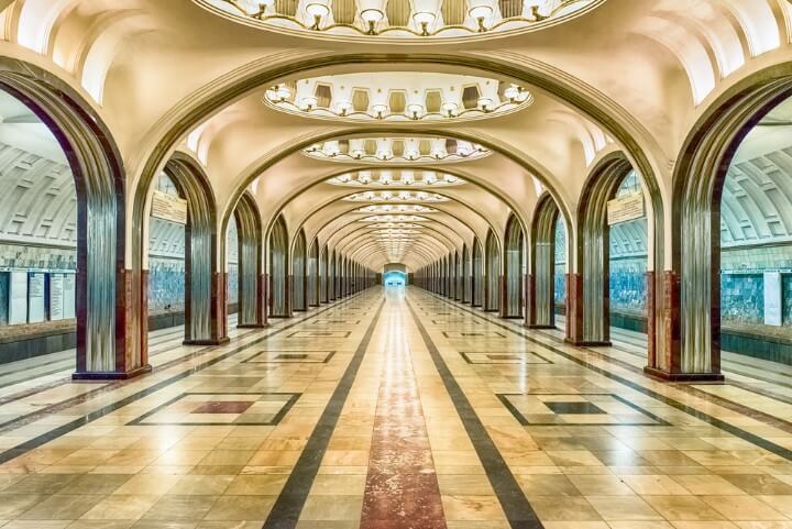 Mayakovskaya Metro in moscow