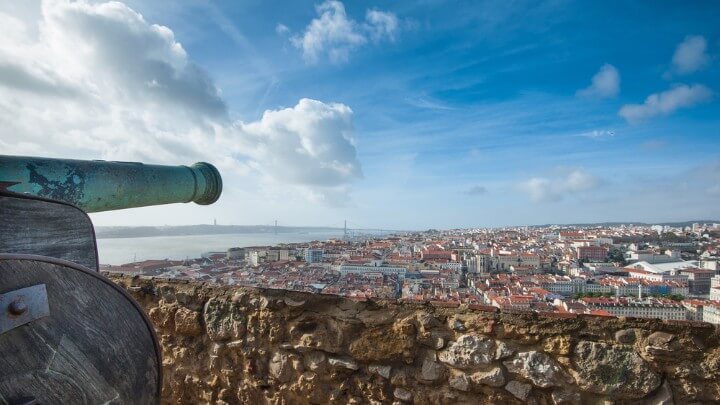 sao jorge castle view in lisbon - portugal
