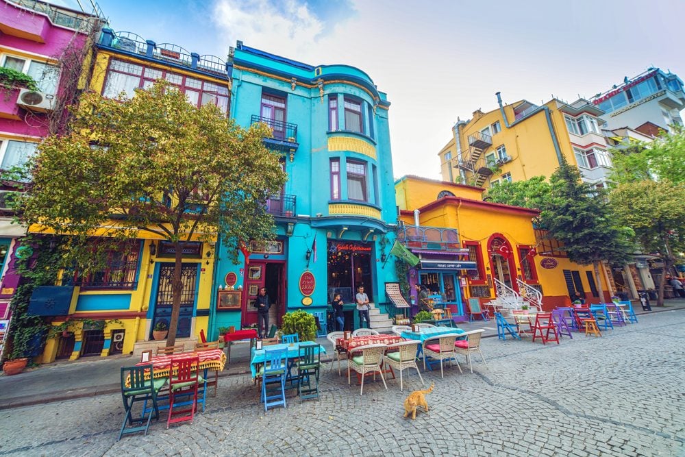 Colourful street in Istanbul, Turkey