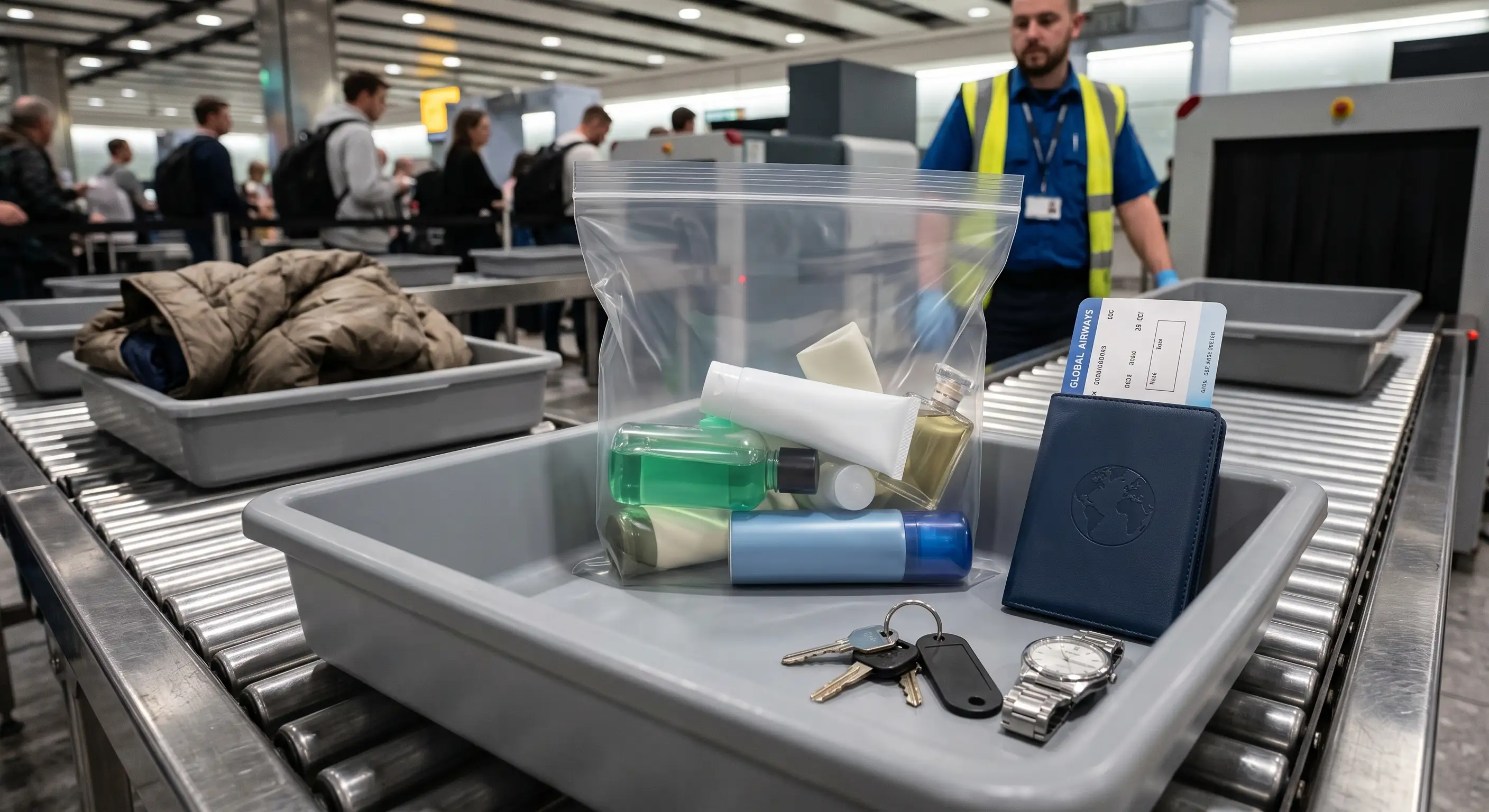 Passenger placing cabin bag in overhead bin on an aircraft