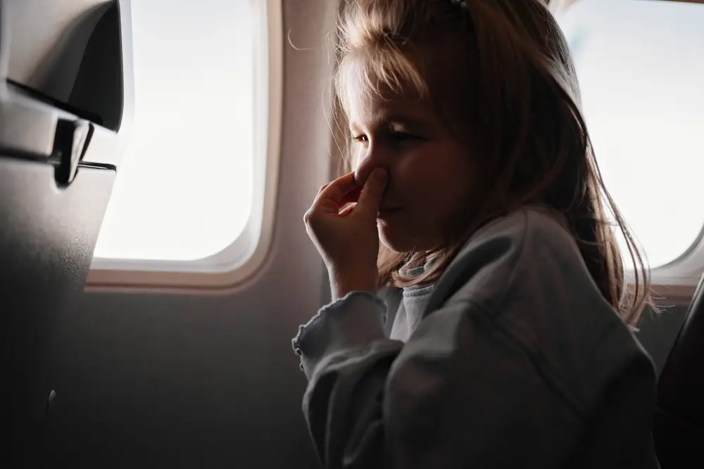 Passenger reacting to a strong smell
