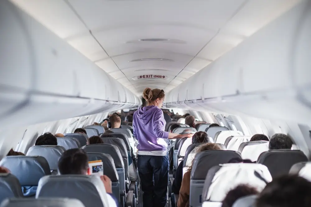 Passengers waiting patiently to disembark